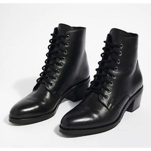 Jeffrey Campbell Black Zephyr Lace-Up Boot-Size 8